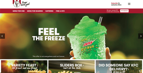 KFC Australia website