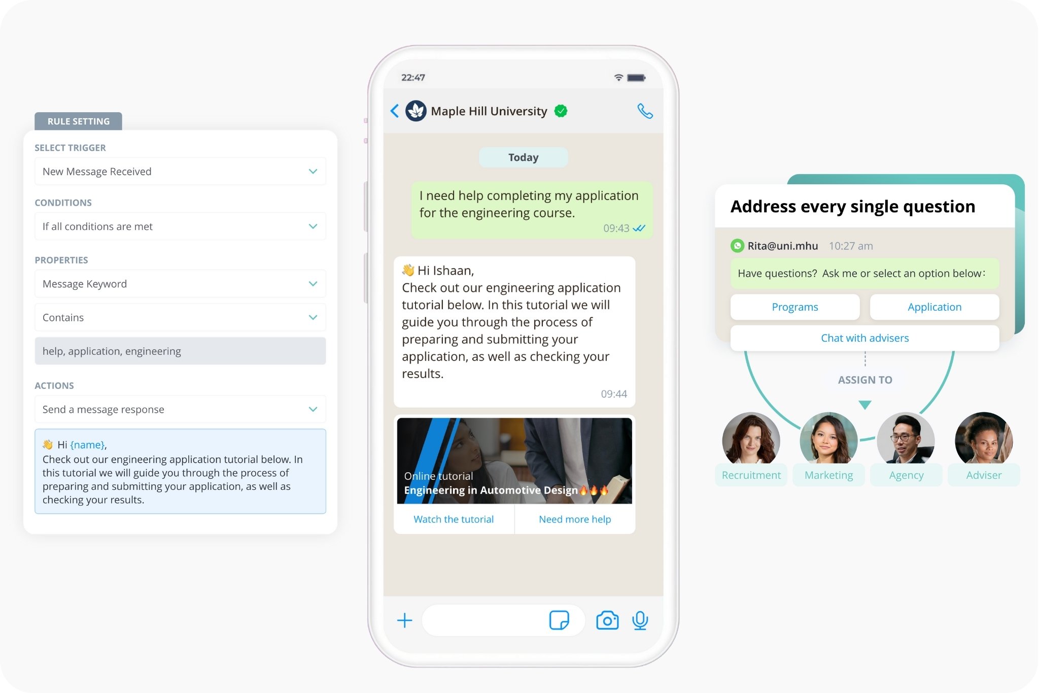 WhatsApp engagement flow for customer service